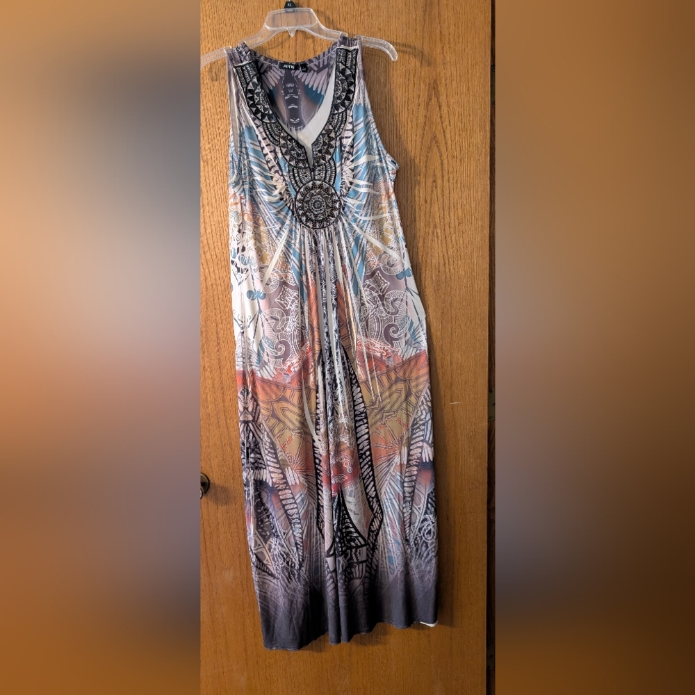 Bohemian Sleeveless Maxi Dress - Multicolor Apt 9 Size Large Maxi Dress